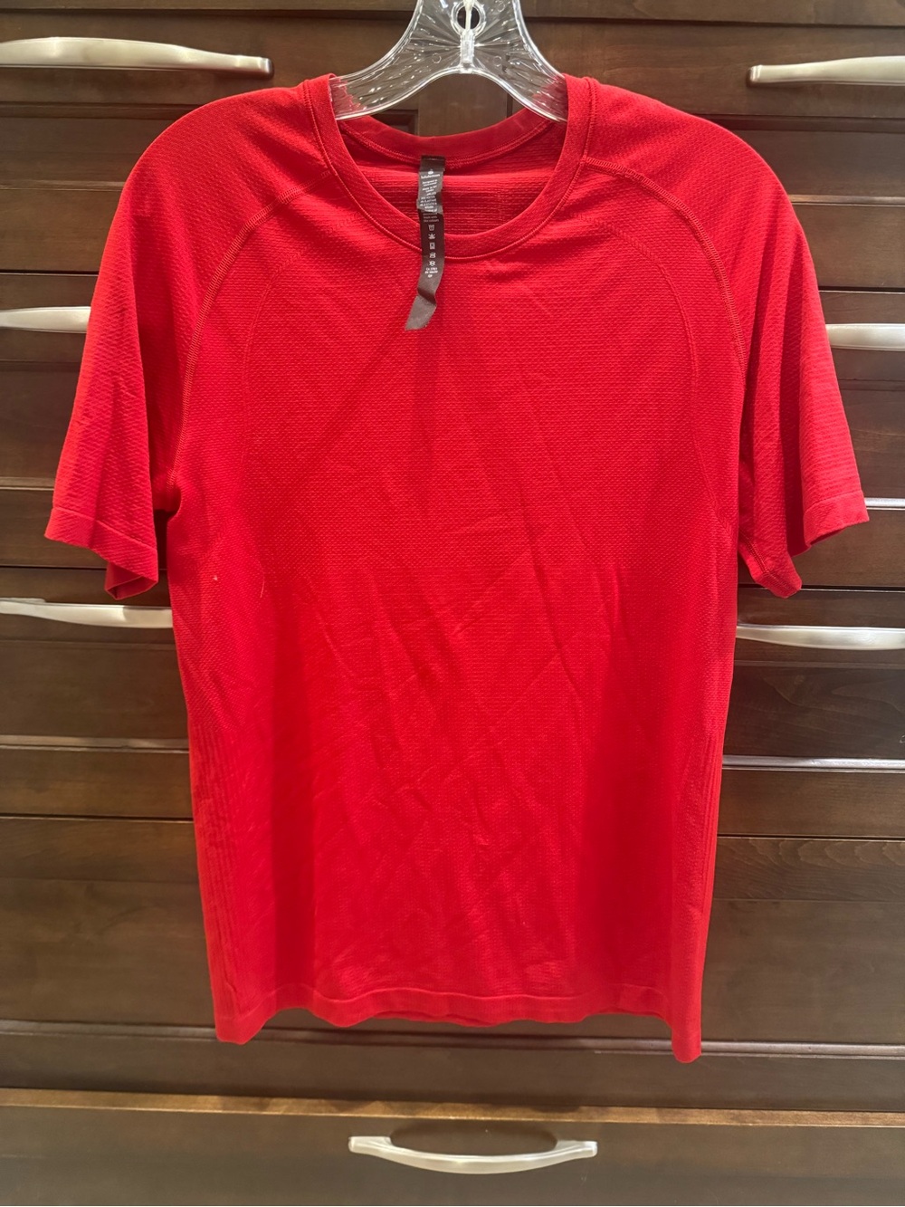 Lululemon Men's Red Performance Crew Neck Shirt